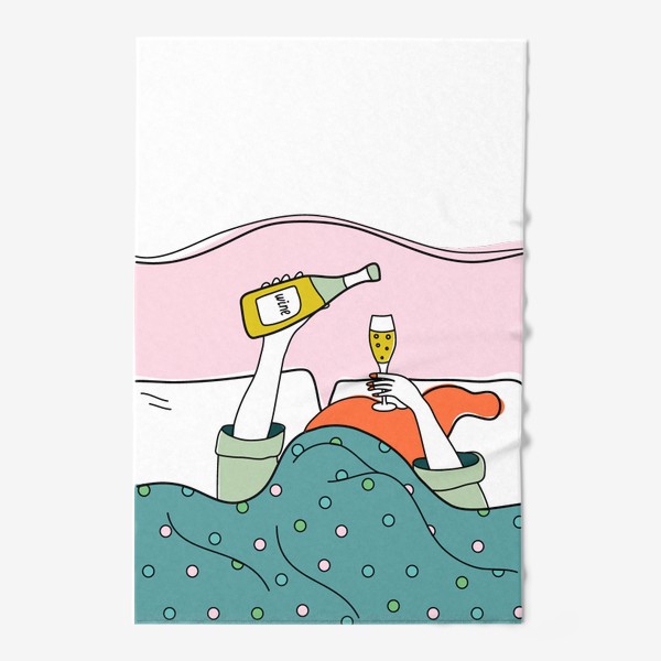 Полотенце «Девушка и вино»