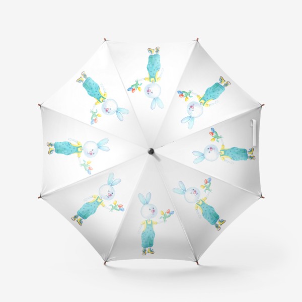 Зонт «Зайчик с букетом»