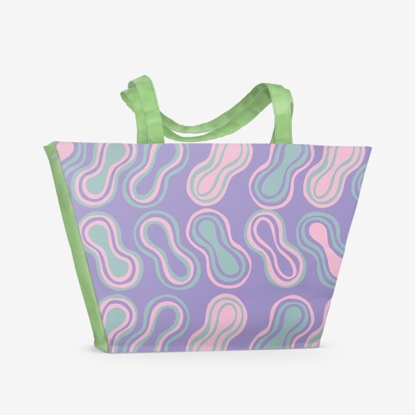 Пляжная сумка «Нежные цвета, гибкие линии, паттерн»