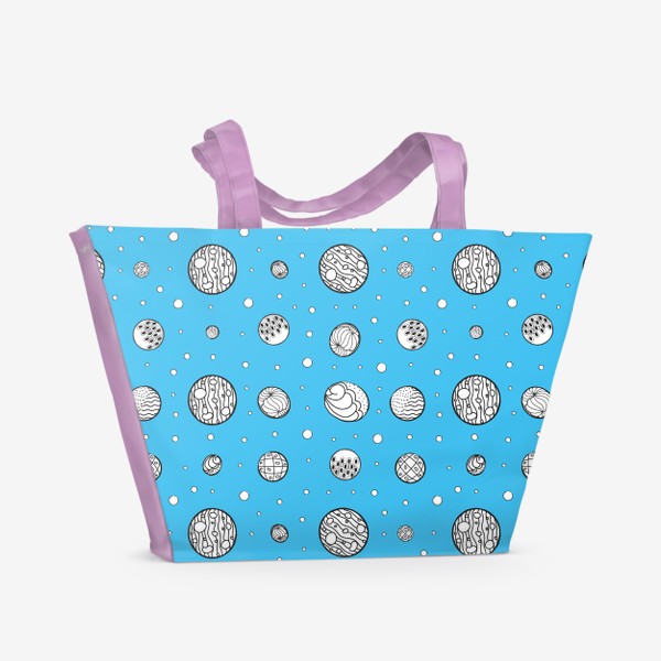 Пляжная сумка «Пузырьки на голубом фоне»