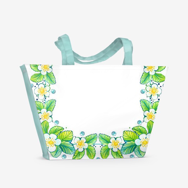 Пляжная сумка «Рамка с цветами»