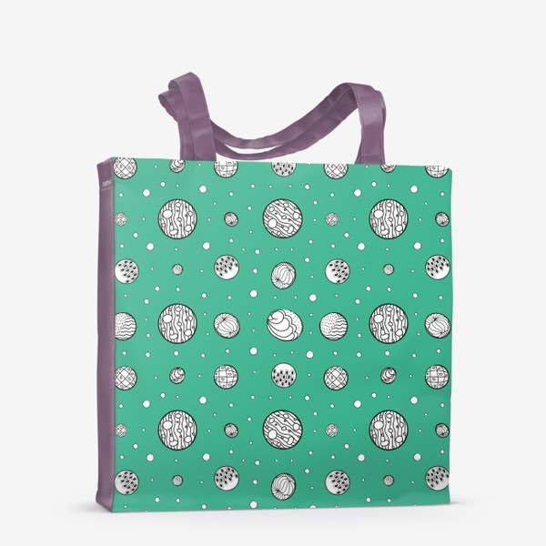 Сумка-шоппер «Пузырьки на зеленом фоне»