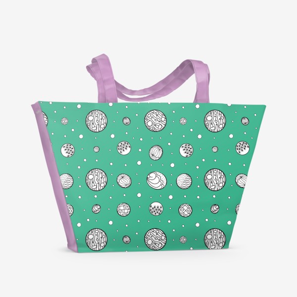 Пляжная сумка &laquo;Пузырьки на зеленом фоне&raquo;