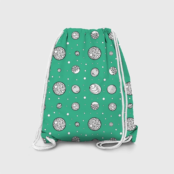 Рюкзак «Пузырьки на зеленом фоне»