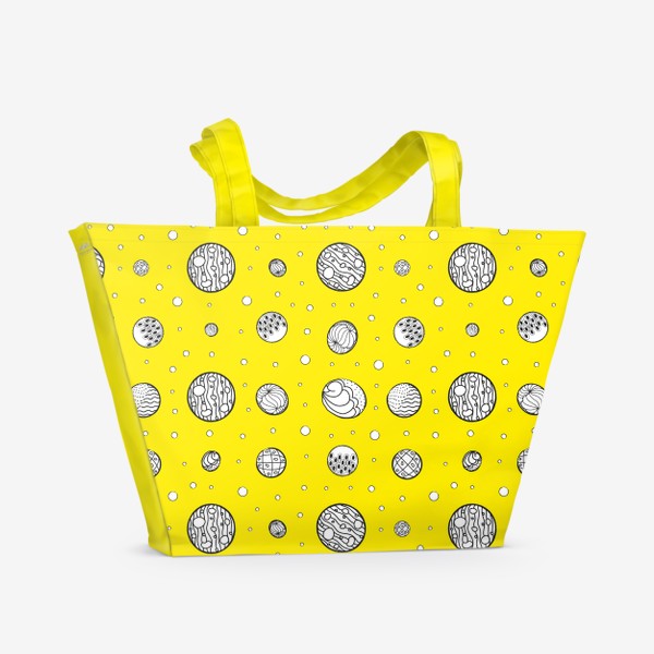 Пляжная сумка «Пузырьки на желтом фоне»