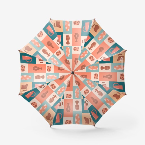 Зонт «Паттерн с посудой»