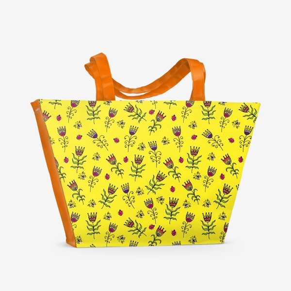 Пляжная сумка &laquo;Bright Floral Pattern With Tulips&raquo;