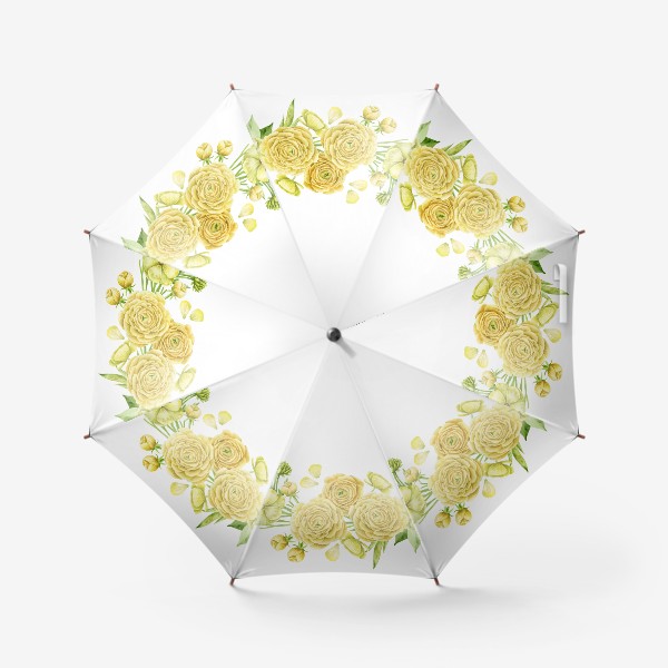 Зонт «Венок из желтых ранункулюсов»