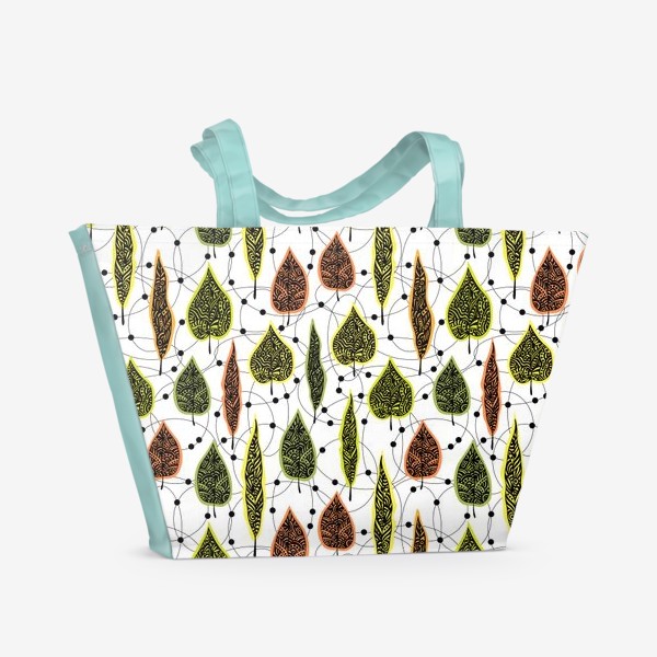 Пляжная сумка «Цветные листья»