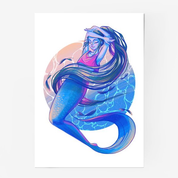 Постер «Русалка и рыбы»