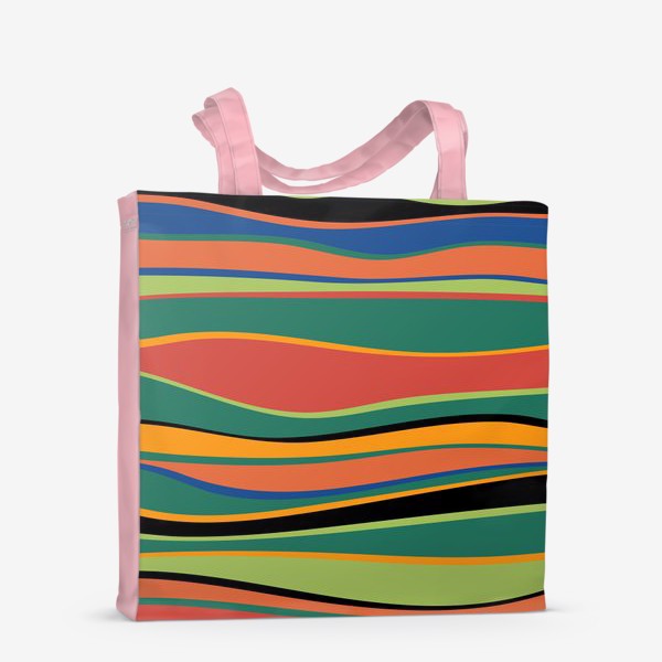 Сумка-шоппер «Абстрактные разноцветные полосы»