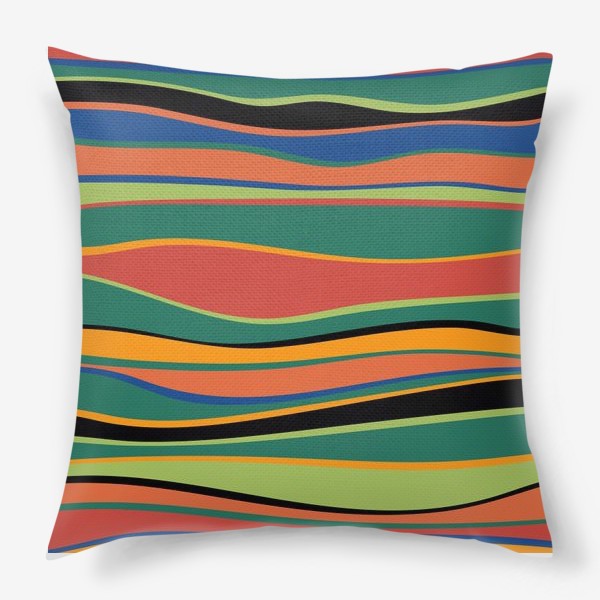 Подушка «Абстрактные разноцветные полосы»