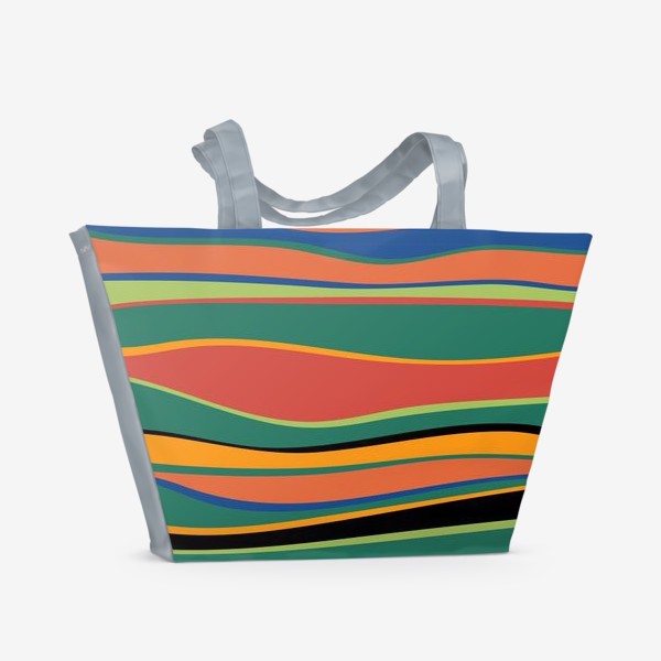 Пляжная сумка &laquo;Абстрактные разноцветные полосы&raquo;