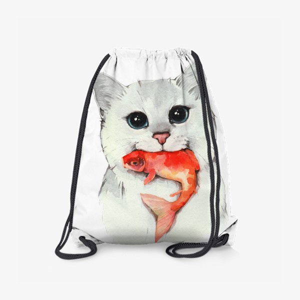 Рюкзак «Кот с красной рыбой»