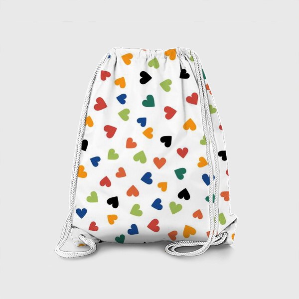 Рюкзак «Разноцветные сердечки. Цветные сердца. Любовь»