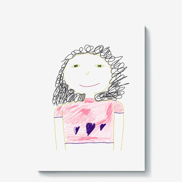 Холст «Портрет девочки. Детское творчество.»