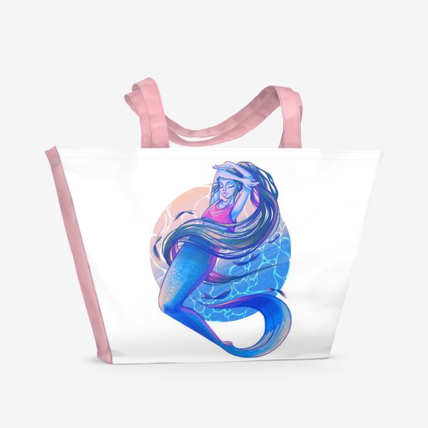 Пляжная сумка «Русалка и рыбы»