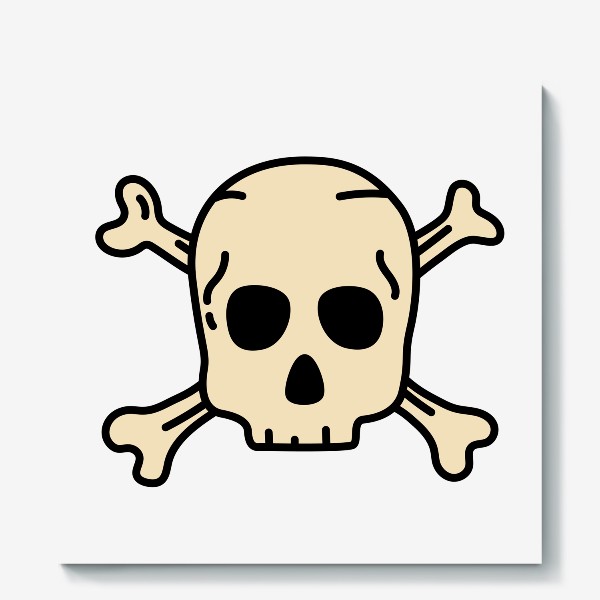 Холст «Пиратский знак. Череп с костями. Скелет. Лого пиратов»