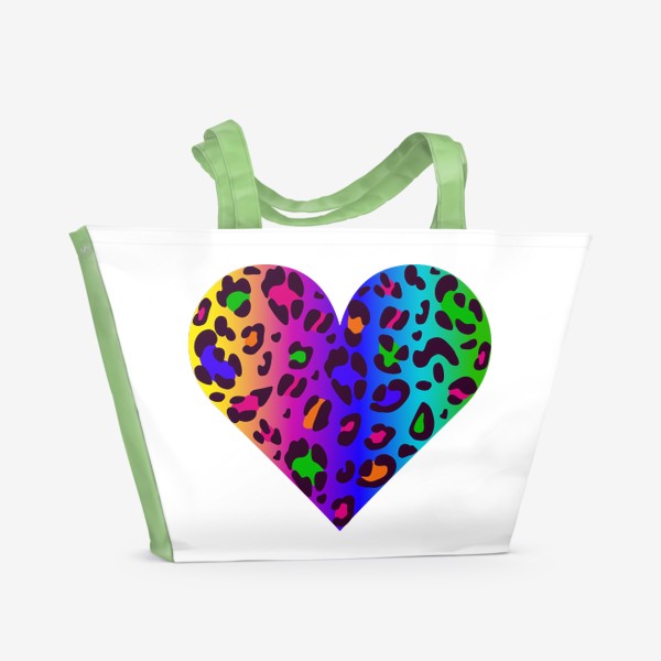 Пляжная сумка «Леопардовое сердце»
