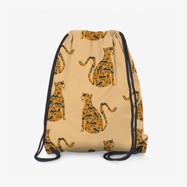 Рюкзак «Милые леопарды с цветочным узором паттерн»