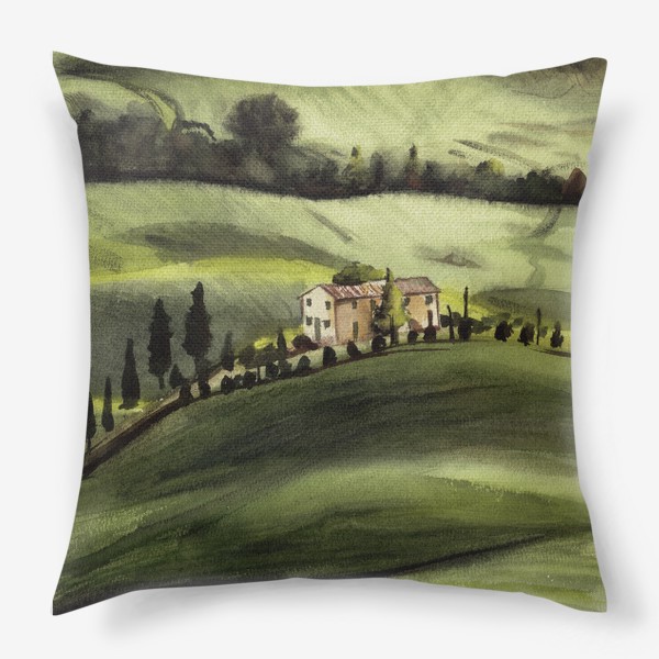 Подушка «Тоскана зеленые поля»