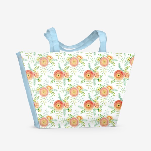 Пляжная сумка «Паттерн "Весенние цветы"»