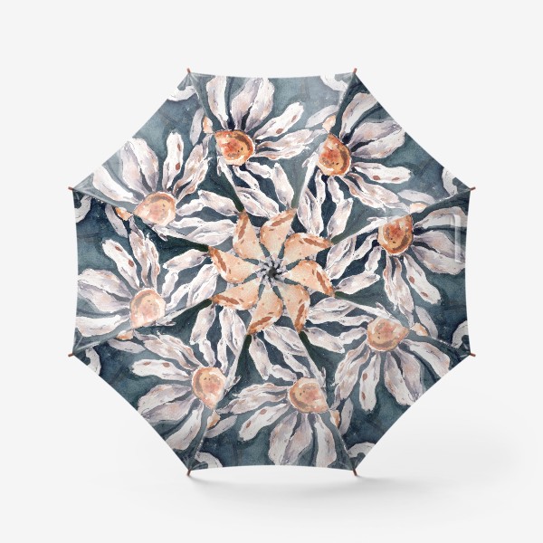 Зонт «Акварельные цветы ромашки в подарок»