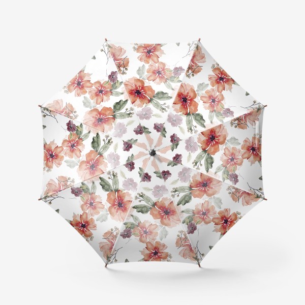 Зонт «цветочный акварельный паттерн »