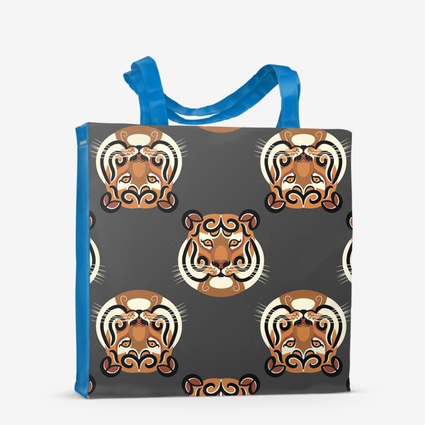 Сумка-шоппер «Сибирский тигр, стилизация. Паттерн»