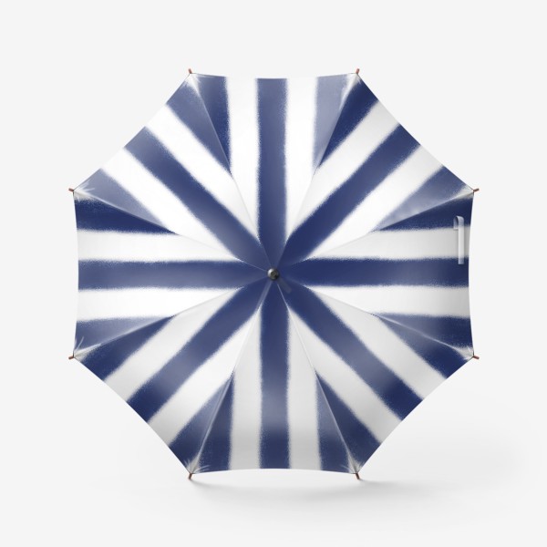 Зонт «Синие полосы. Компаньён к паттерну с маками»