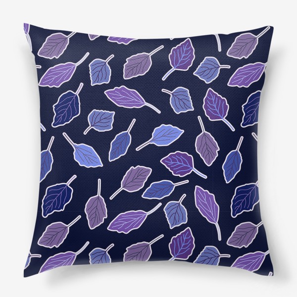 Подушка «Мистический паттерн Фиолетовые листья»