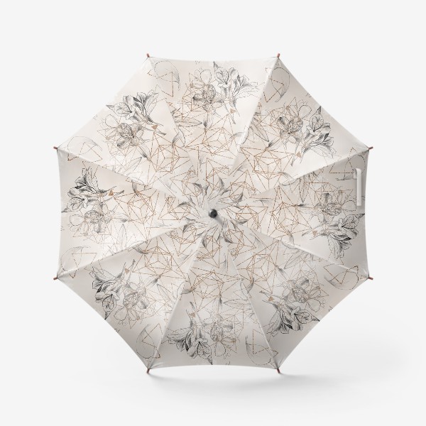 Зонт «Лилии и золотая геометрия»