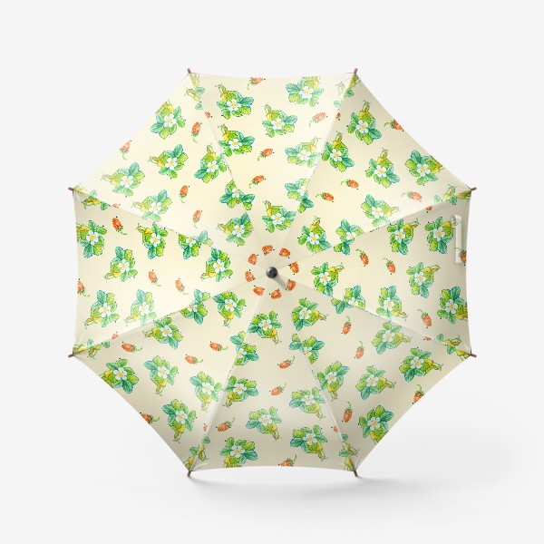 Зонт «Улитка и ягоды. Текстура. Бежевый фон.»
