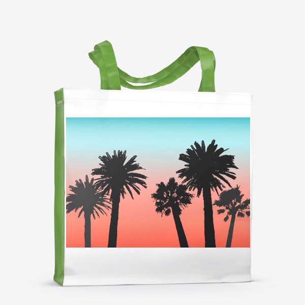 Сумка-шоппер «Пальмы на фоне заката»