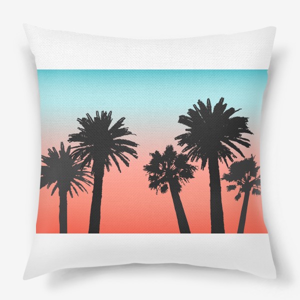 Подушка «Пальмы на фоне заката»