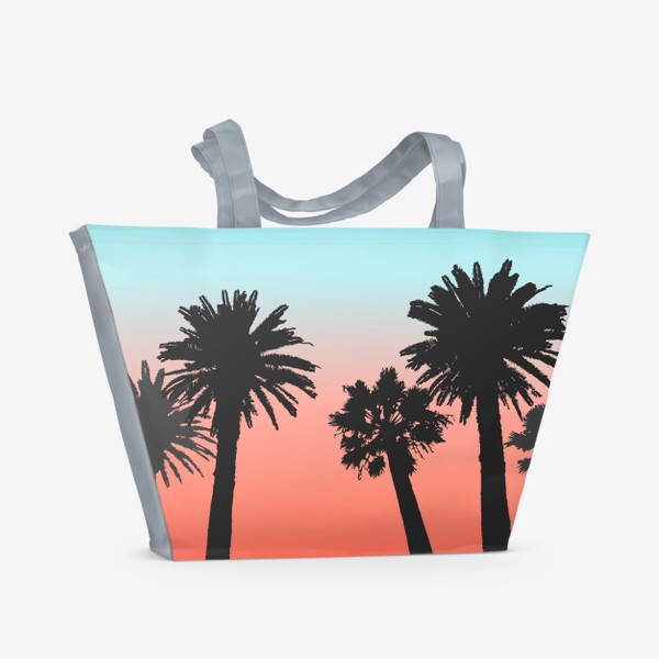 Пляжная сумка «Пальмы на фоне заката»