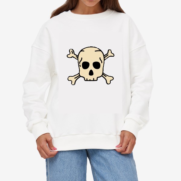 Свитшот «Пиратский знак. Череп с костями. Скелет. Лого пиратов»