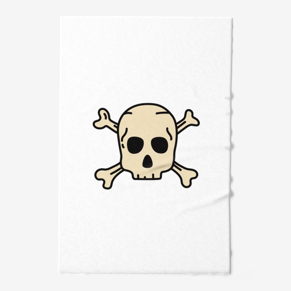 Полотенце «Пиратский знак. Череп с костями. Скелет. Лого пиратов»