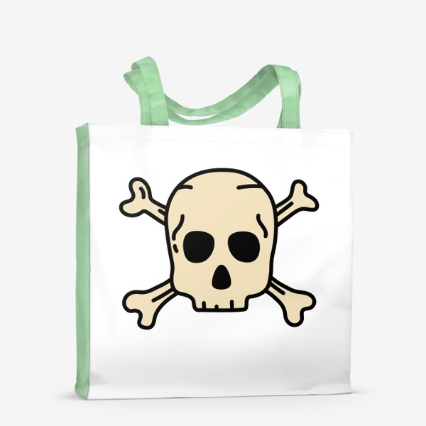 Сумка-шоппер &laquo;Пиратский знак. Череп с костями. Скелет. Лого пиратов&raquo;