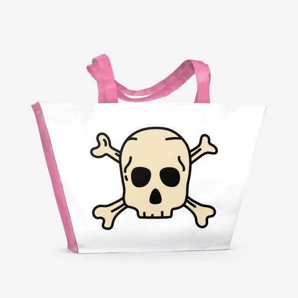 Пляжная сумка &laquo;Пиратский знак. Череп с костями. Скелет. Лого пиратов&raquo;