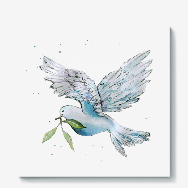 Холст «Птица голубь мира»