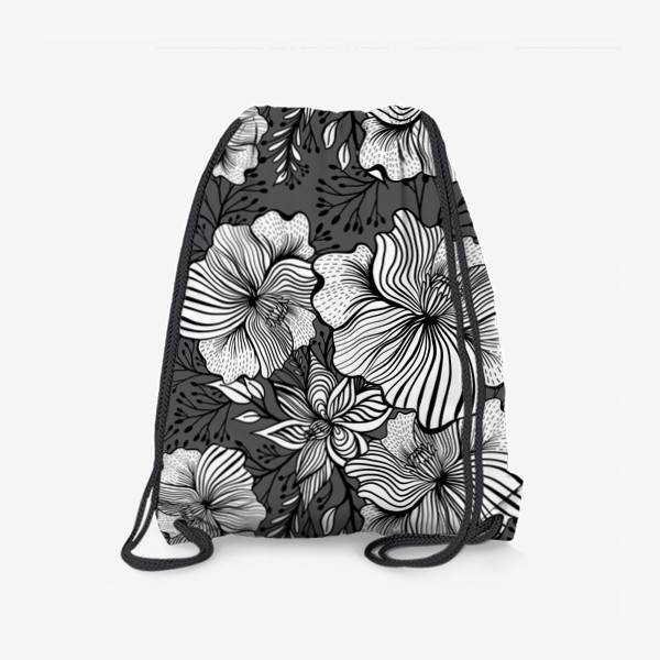 Рюкзак «Красивый черно-белый графический принт в стиле зен дудл»