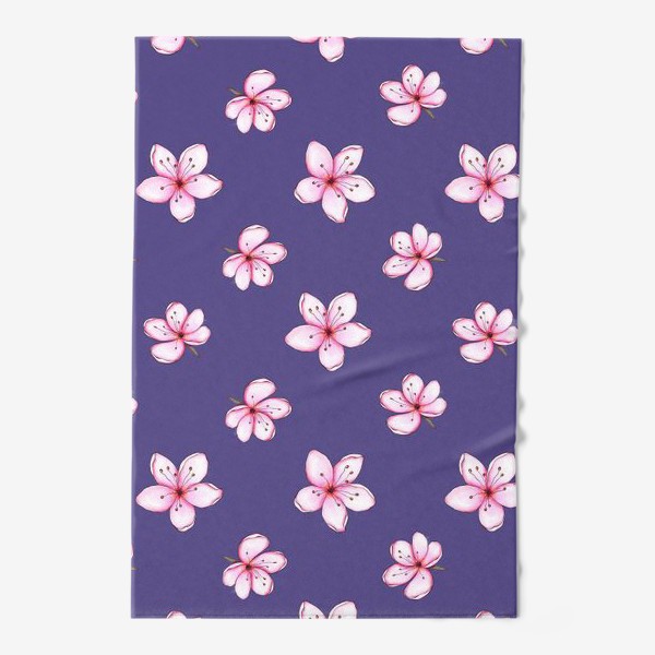Полотенце «Цветы на фиолетовом »