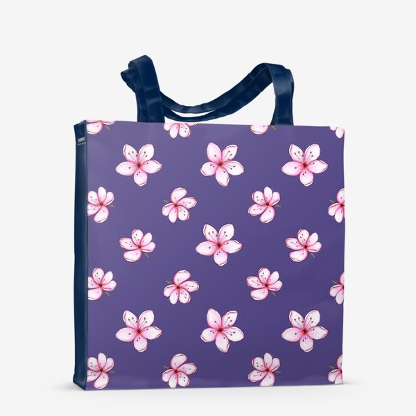 Сумка-шоппер «Цветы на фиолетовом »