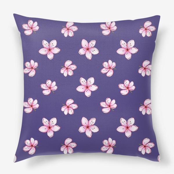 Подушка «Цветы на фиолетовом »