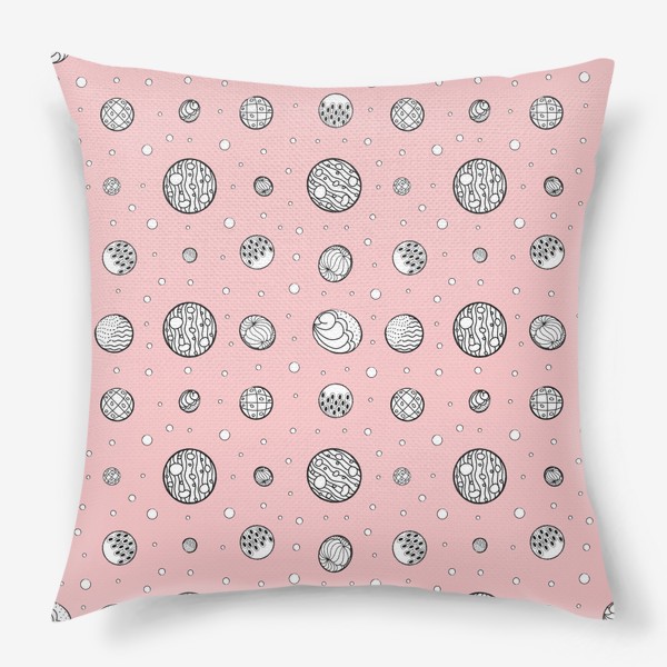 Подушка «Пузырьки на бледно-розовом фоне»