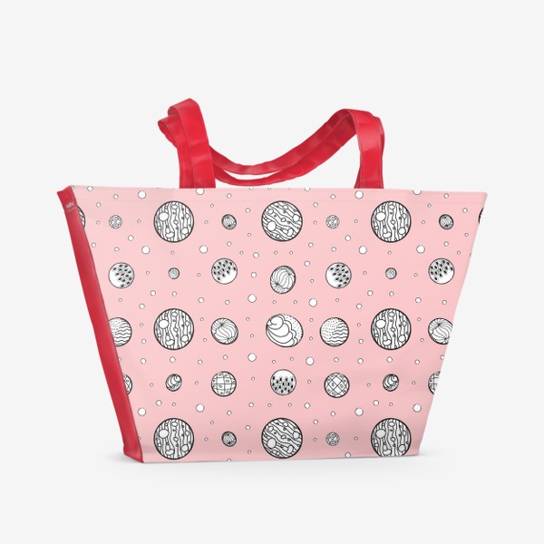 Пляжная сумка &laquo;Пузырьки на бледно-розовом фоне&raquo;