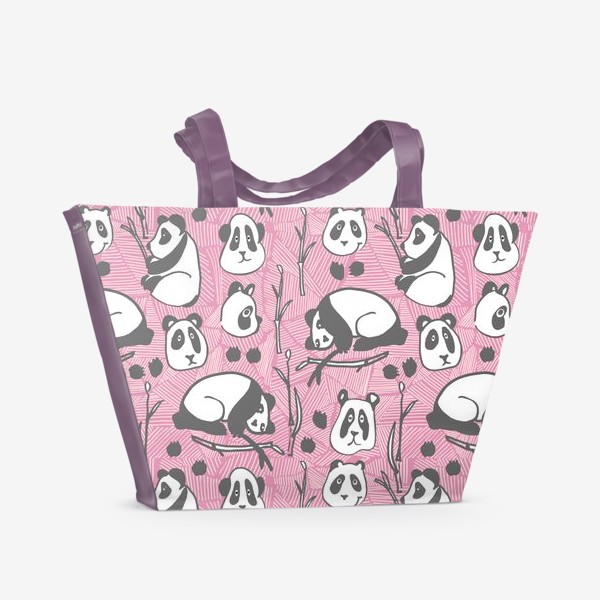 Пляжная сумка «Панда на розовом»