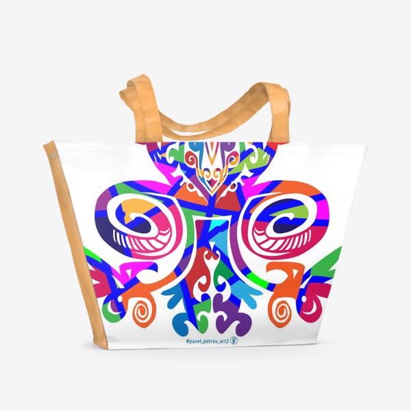 Пляжная сумка «Цветной вензель»