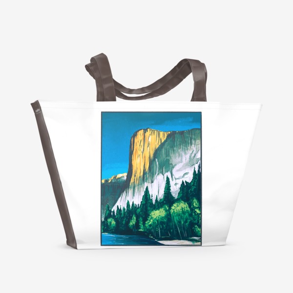 Пляжная сумка «Весна и Лето в Йосемити - Горный пейзаж»